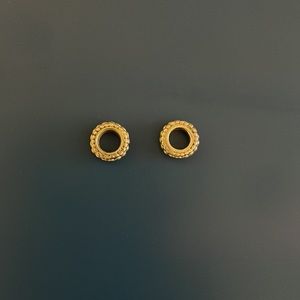 Set of 2 Pandora silver spacer charms - all silver beaded design